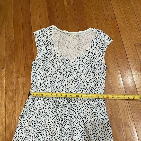 Boden Margot Jersey Dress with Pockets Women Size 12 L Blue Polka Dot Print EUC - Picture 11 of 16